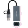Nanocable Conversor USB-C + USB-A 3.0 a Ethernet RJ45, 1000 Mbps, Gris